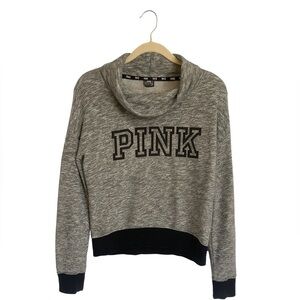 PINK Victoria’s Secret Black/Gray Cowl Neck Pullover Sweatshirt Women’s …